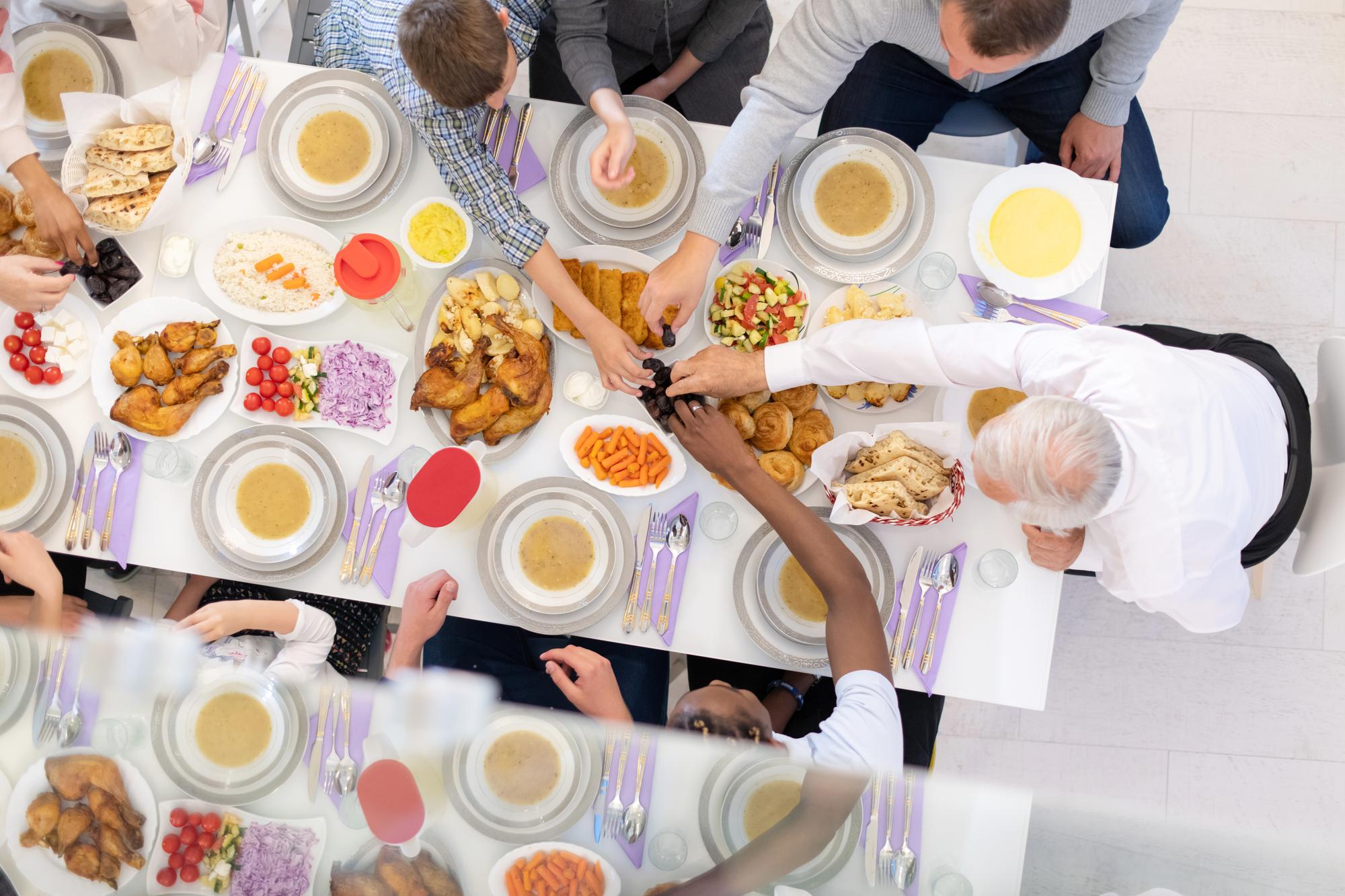 Group tasting at communal table